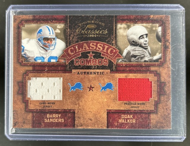 2004 Donruss Classics Doak Walker Barry Sanders Classic Combos Jersey #/75