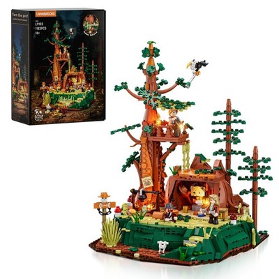 Lumibricks Western Sequoia Bandit Outpost Lighting Building-Bricks Set - Wild...