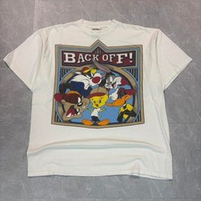 1990's Looney Tunes white cotton tee Size XL cartoon