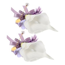  2 Pcs Corsage De Lys Calla Broches Fleuries Pour Femmes Piqûre Cravate