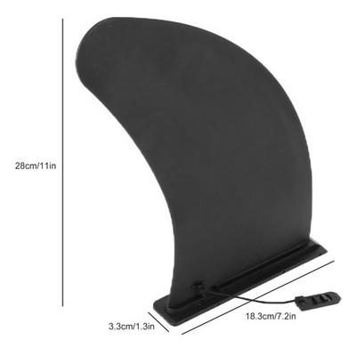 Neu 11in Surf Fin PVC Fixed Socket Type Black Center Stabilizer Attachment