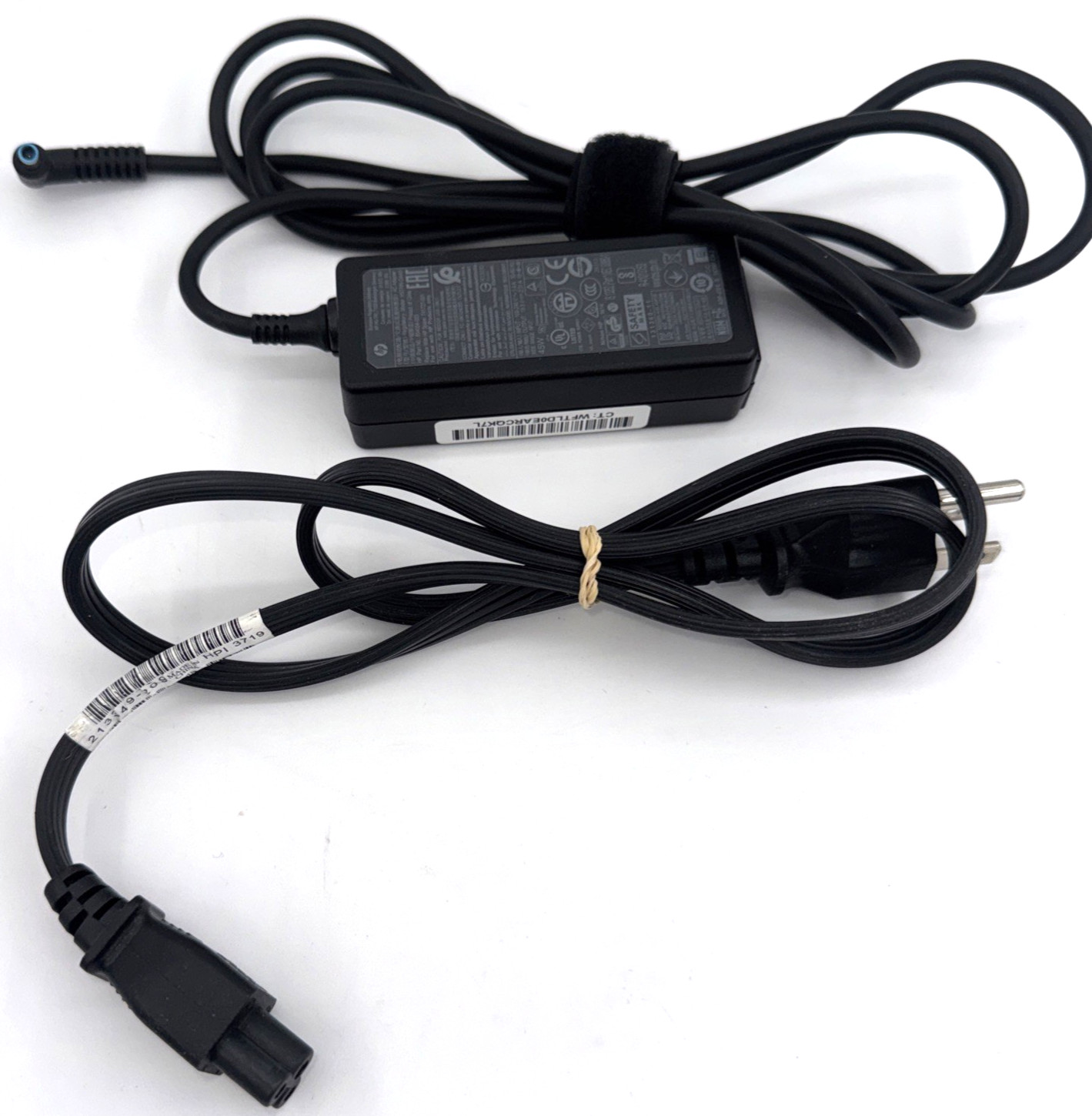 HP 45W Laptop Charger with Blue Tip Socket