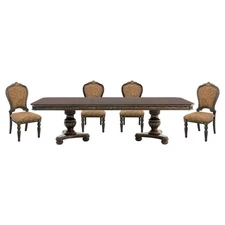 Formal Luxury Dining 5pc Table Chairs Set Cherry Finish Traditional Furniture