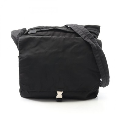 PRADA Crossbody Shoulder Bag Nylon Black Used unisex