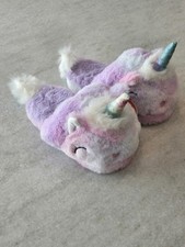 Wonder Nation Little Big Girl's Unicorn Scuff Slippers size 2-3 NWT Soft Kids