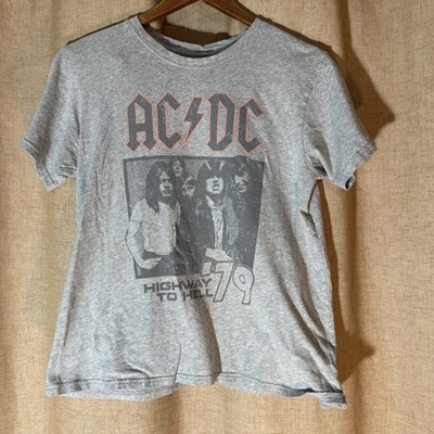 AC/DC Highway to Hell Short Sleeve Gray T-Shirt WOMEN'S FIT  SIZE: SMALL