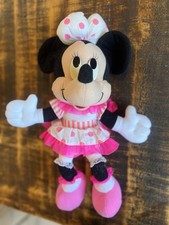 Mattel Minnie Mouse Disney 15 Plush Arco Toys White Dress Pink Dot vintage