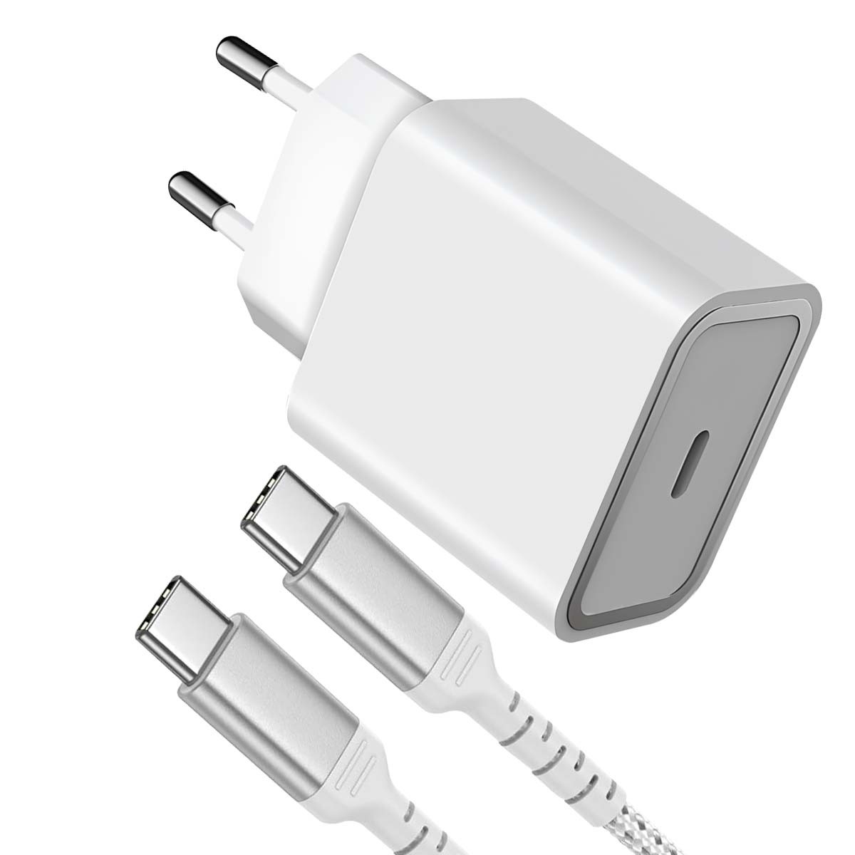 Chargeur 25W anti-surchauffe pour résoudre les pannes avec câble USB-C incassable