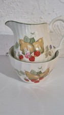 Vintage Beeren Sahnek&auml;nnchen & Zuckerdose Set Cottagecore Geschirr