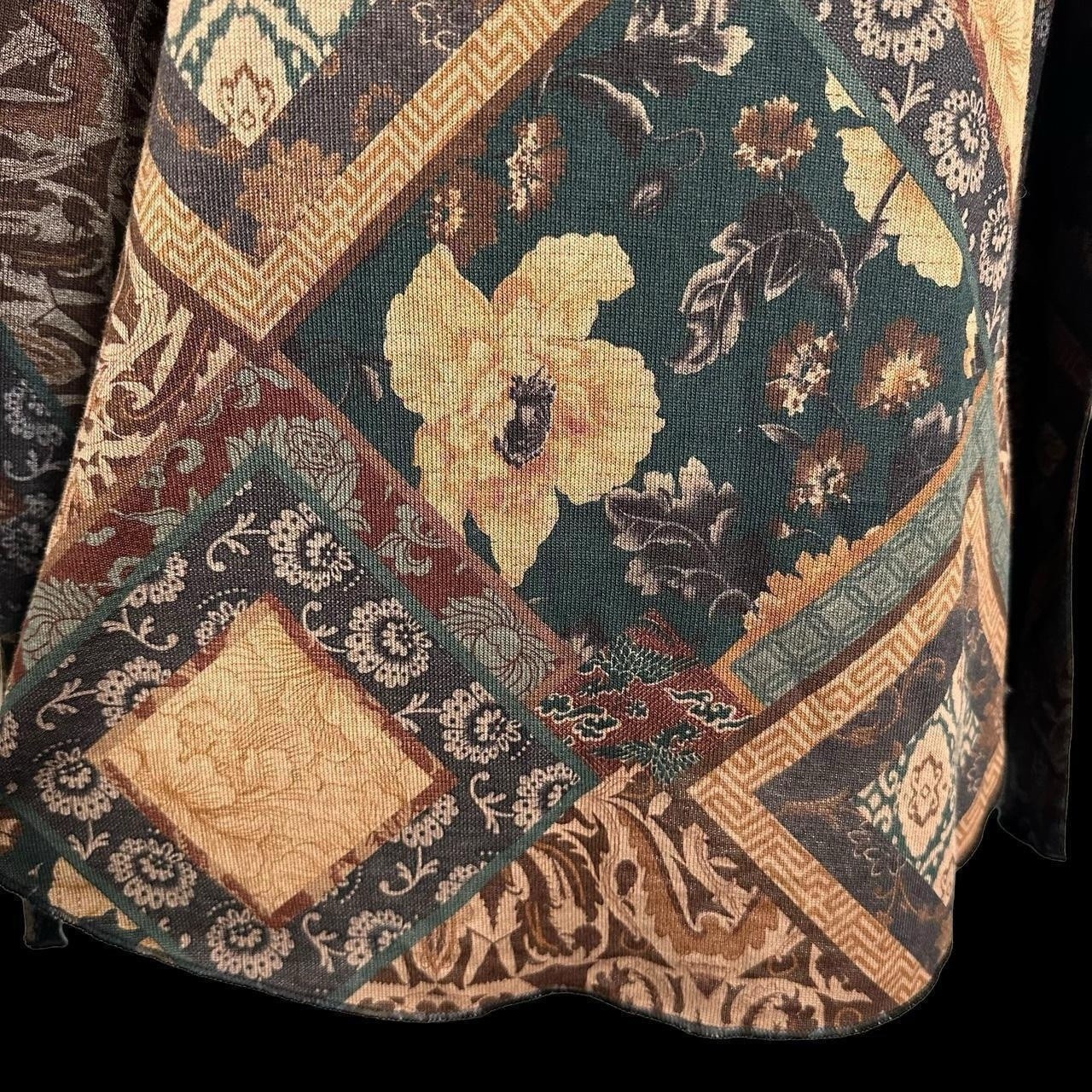 2000s Orvis Med Patchwork Tapestry Pattern Long S… - image 8