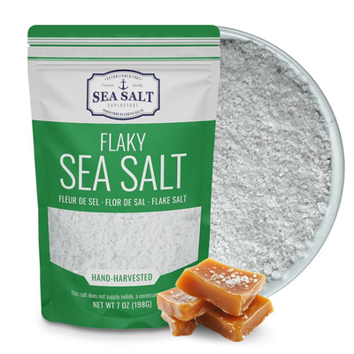 Flaky Hand Harvested Sea Salt Flakes - 7oz Bag - Sea Salt Flakes 