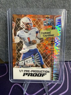 2025 Leaf Metal - Prep School Signing Denzel Gardner   Orange Flame Pulsar Prizm