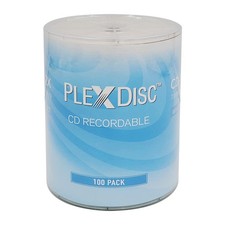 PlexDisc CD-R 700MB 52X White Inkjet Hub Printable Recordable Media - 100pk B...