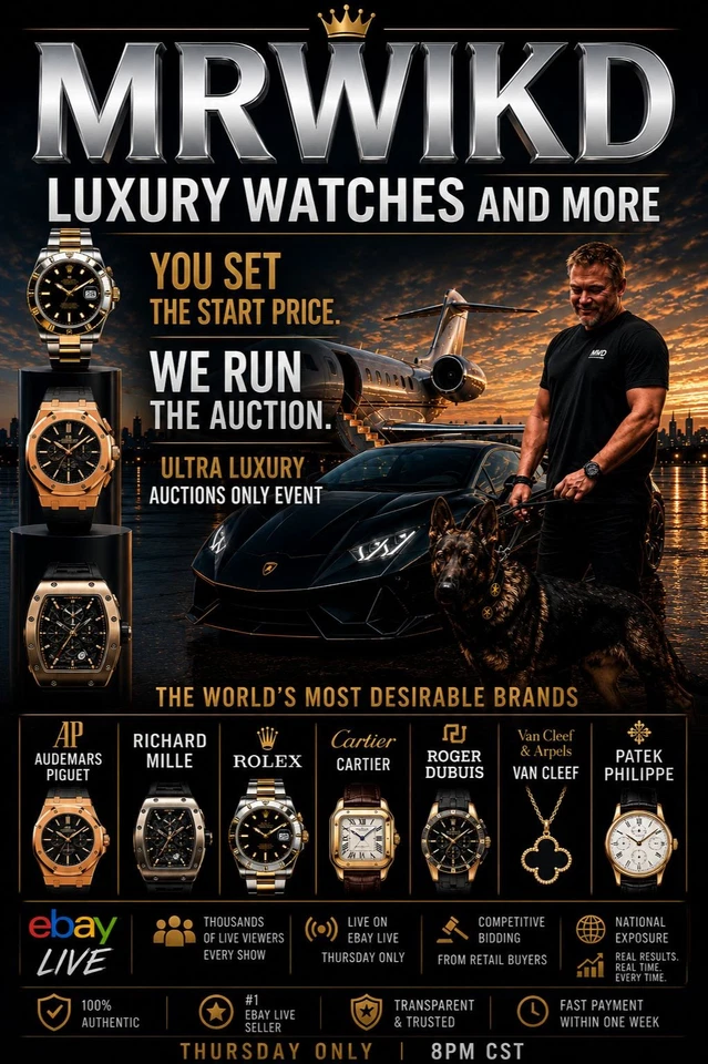 MRWIKD eBay Live! Ultra Luxury Watches Starting at Your Price Offer!