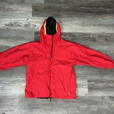 Vintage Eddie Bauer Jacket Mens Medium Red Gore Tex Full Zip Hooded Coat Small