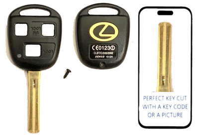 KEY CUT SERVICE + Lexus 3 Button Remote Head Key Shell TOY48 (Short)