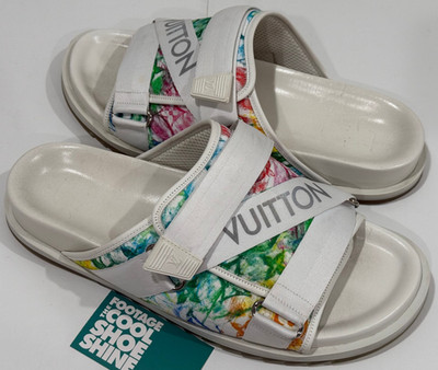 LOUIS VUITTON HONOLULU MULE SPRING EDITION SLIDE STRAPS OFF WHITE MULTICOLOR 11