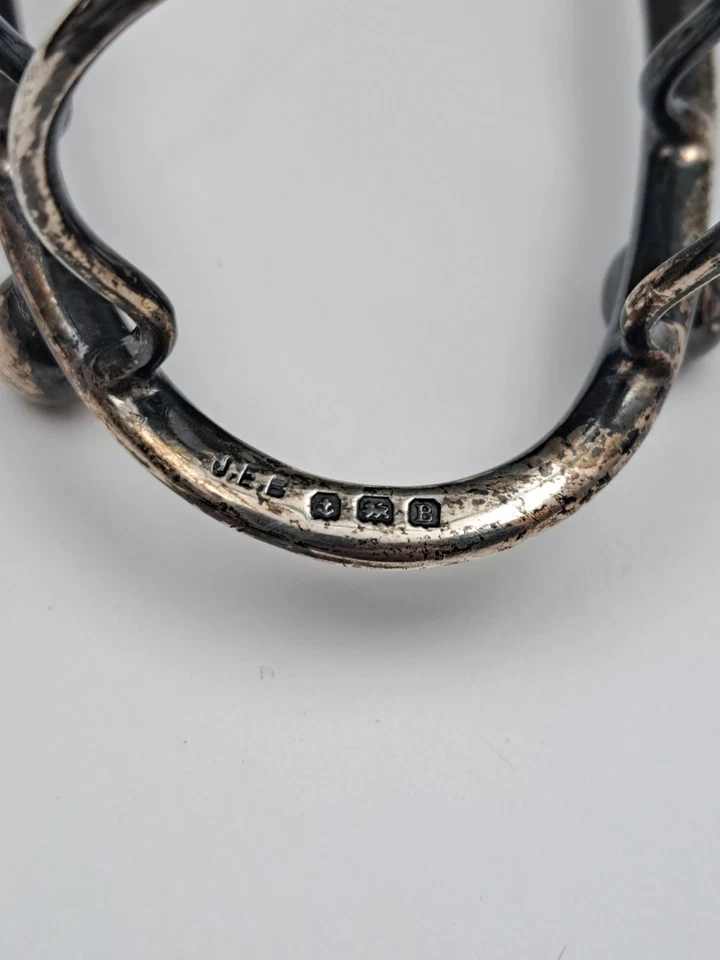 Antiguo estante para tostadas inglés de plata de ley J.E. Bushell Birmingham 1926 Foto 4 de 4