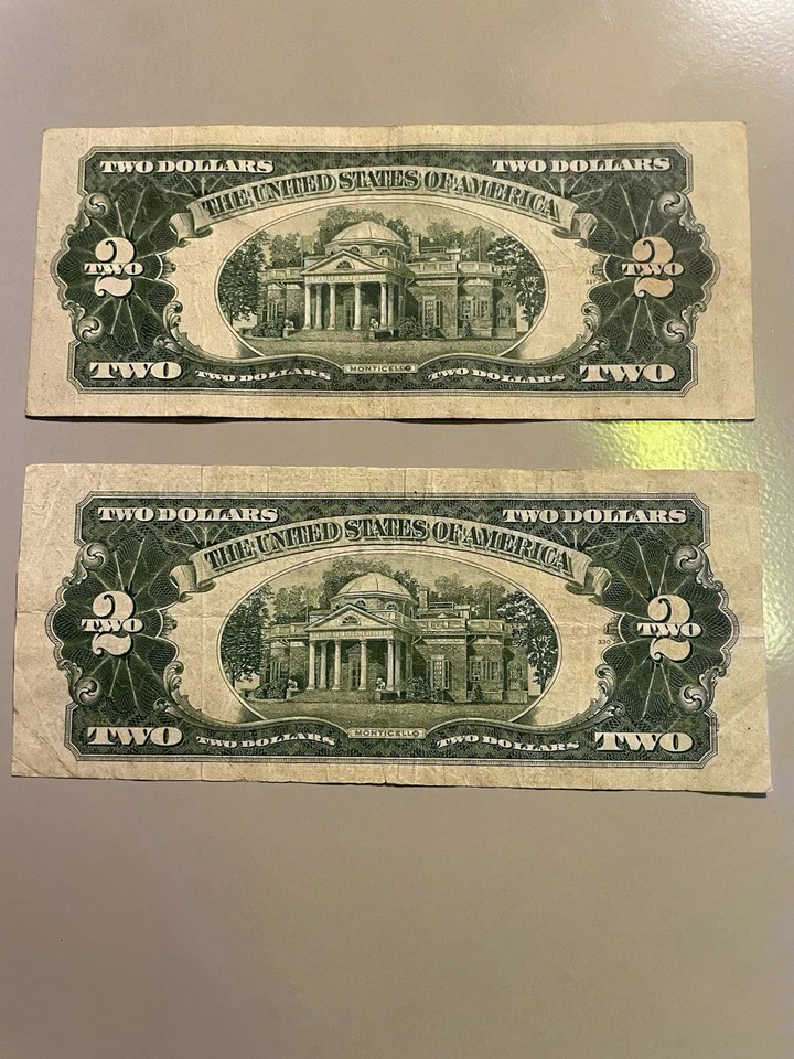 1928 F & 1928 G $2 Dollar Bills ((VERY FINE)) ((STAR NOTE)) - Image 2 of 2