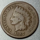1867 Indian Head Cent Penny GOOD+