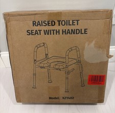 Raised Toilet Seat with Handles - Adjustable Width Height Elevated Toilet Seat