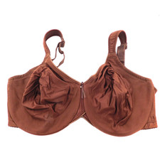 Wacoal Bra 38DD 85185 Chocolate Brown BodySuede Full Figure Seamless Underwired