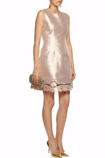 Dolce Gabbana Beige Laser Cut Silk Dress UK10 IT42 RRP2550GBP New Authentic