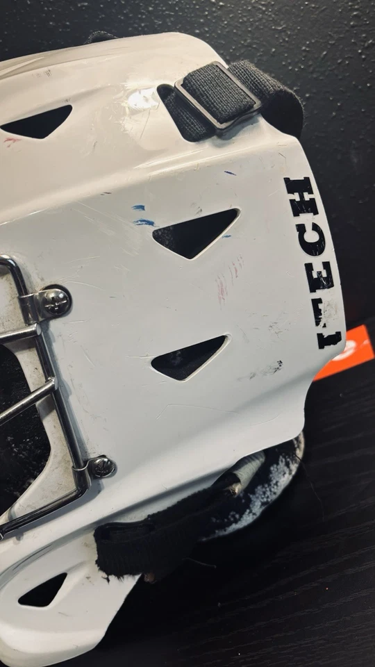 Máscara de portero de hockey callejero Itech casco adulto grande blanco leer detalles Foto 3 de 4