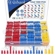 1500Pcs Wire Connectors - Insulated Electrical Wire Terminals Copper - Ring, B