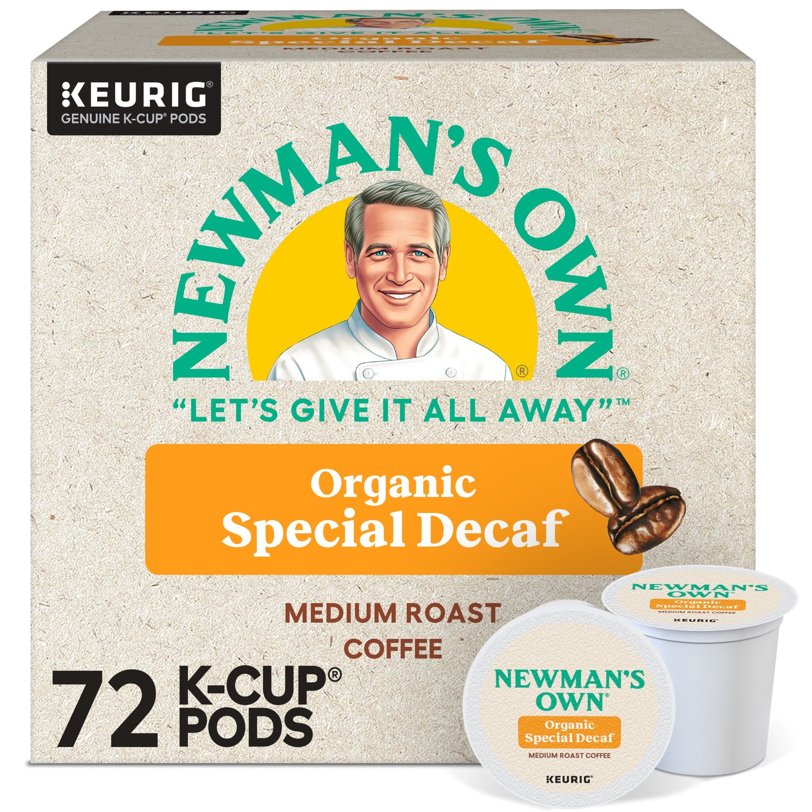 Newman's Own Organics Special Decaf Coffee, Keurig K-Cup Pod