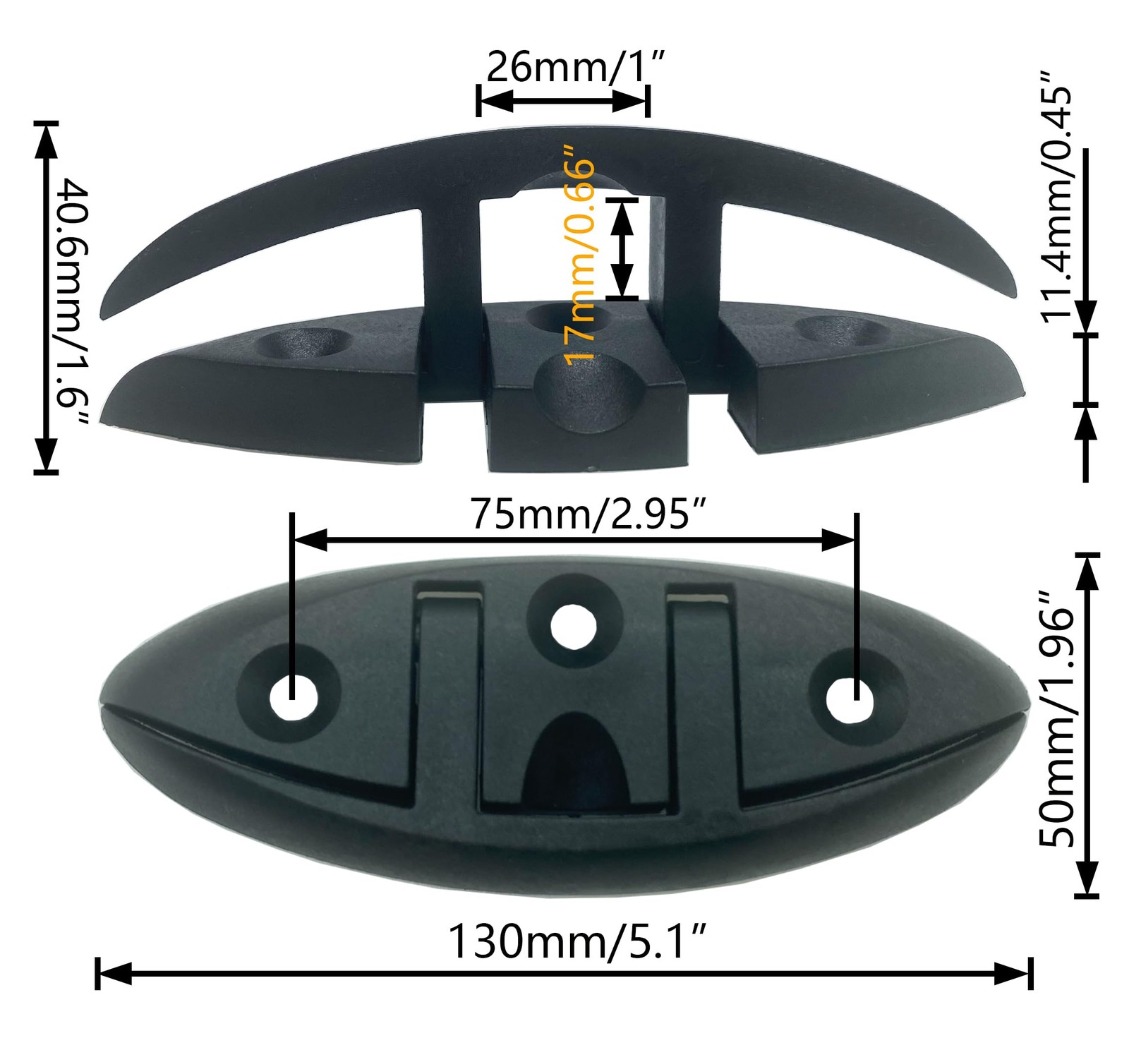 Marine Nylon 5" Folding CleatFlip Up Dock CleatBoat Kayak Mooring Cleat Acces...
