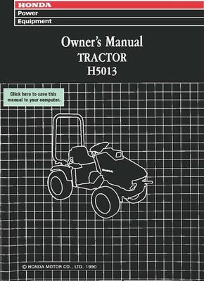 #ad #ad HONDA H5013 TRACTOR OWNERS MANUAL CD OR USB $25.00