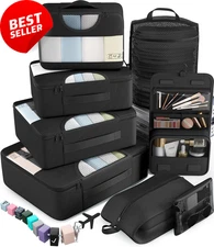 Packing Cubes Travel Set 10/8pcs Luggage Organizers Toiletry Laundry Bags