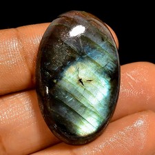 38.5 Ct Natural Labradorite Flashy Oval Shape Cabochon Loose Gemstone 31X20X7 mm