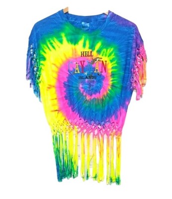 Tie Dye Shirt Women's Size L Hell Cayman Islands Colorful Colortone 