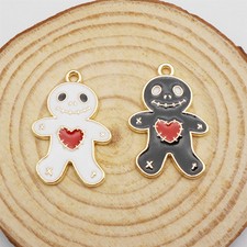 12pcs Halloween Ghost Doll Charm Enamel For Earring Pendant Jewelry DIY 27x18 mm