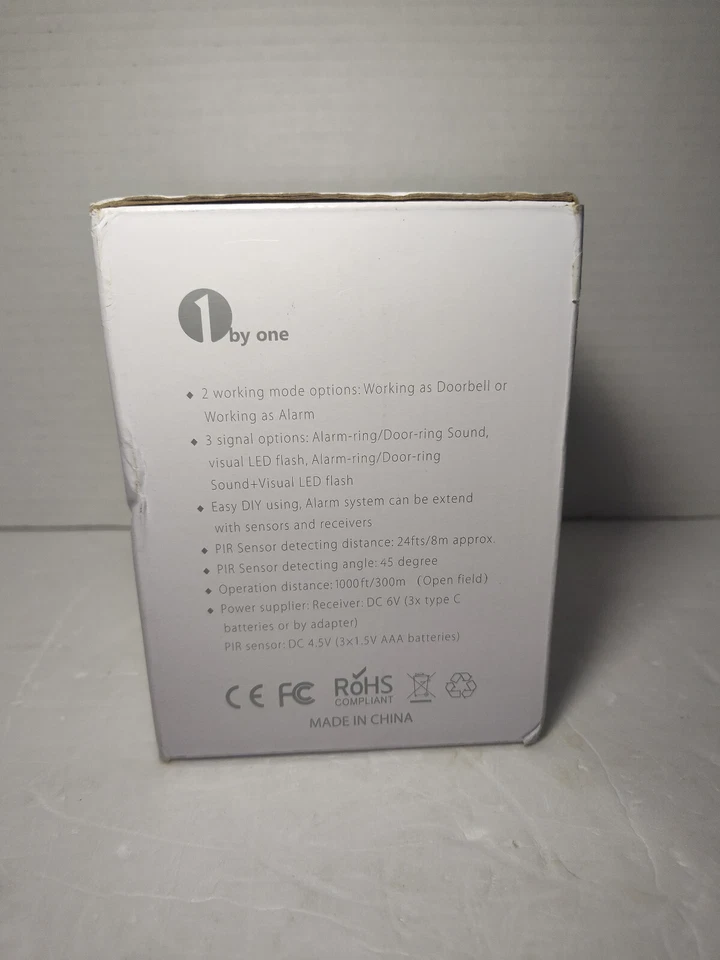 Driveway Alarm Wireless, 1Byone Motion Sensor Alarm 1000 FT Range 2 Sensors NOB - Image 3 of 4