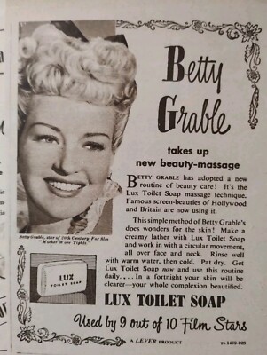 Sk31 Ephemera 40er Jahre Film Bild Werbung Betty Grable Lux Seife