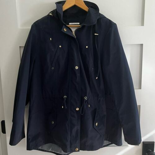 Charter Club Navy Blue Rain Coat with Gold Accent Womens Size 1X