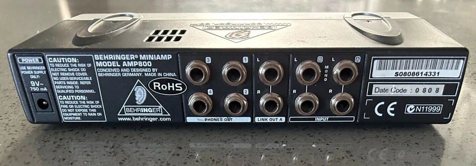 Behringer Mini Amp800 4 Channel Stereo Headphone Amplifier - NO Power Supply - Image 2 of 4
