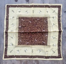 Superb Vintage Midcentury Handrolled Silk Pocket Square Armenian Folk Dancers