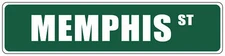 Green Aluminum Weatherproof Road Street Signs Memphis Home Decor Wall