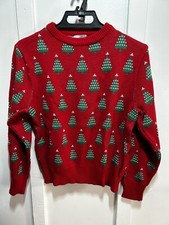 Objectives Youth Christmas Sweater Christmas Trees Size XL