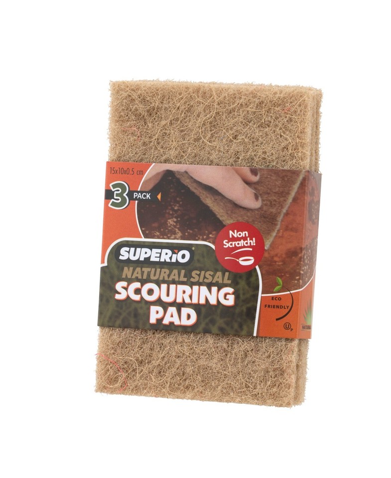 Scratch Pad Foraging Superio Heavy Duty Natural Sisal Scouring Pads Non Scratch 12 Pack ...