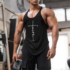 Gym Vest Racerback Bodybuilding Muscle Shirts Stringer Plain Tank Tops Fitness