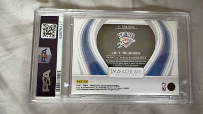 その他 Chet Holmgren auto 2022-23 Immaculate Chet Holmgren Premium Patch Auto 07/50 RC PSA