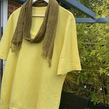 OSKA SUNSHINE YELLOW-SIZE V-COTTON/HEMP MIX-MEASURES 22? LAP to RAP-ACROSS FRONT