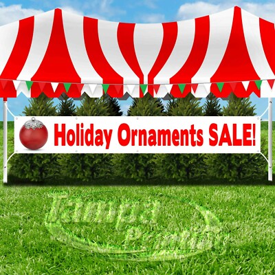 HOLIDAY ORNAMENTS SALE Advertising Vinyl Banner Flag Sign LARGE SIZE CHRISTMAS