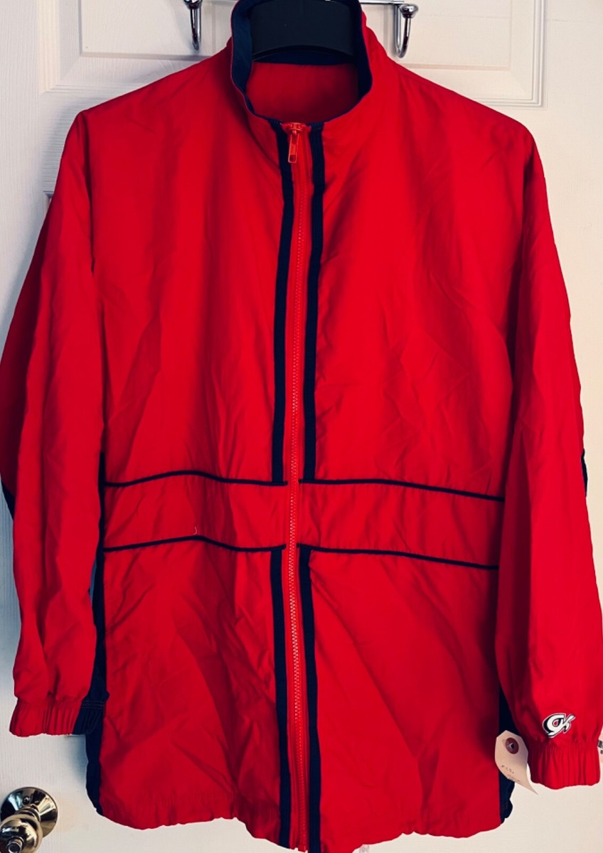 GK TUNIC LENGTH WARM UP JACKET UNISEX ADULT MED RED SUPPLEX