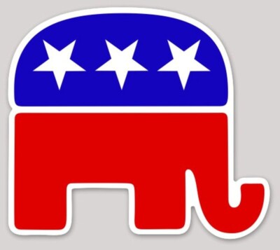 6 Inch Republican Elephant Logo Vinyl Sticker